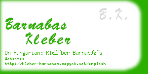 barnabas kleber business card